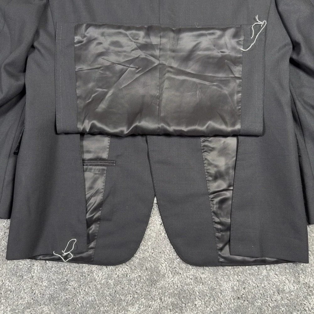 $1,545 CANALI TRAVEL WATER RESISTANT Black Wool Blazer 38 (EU 46) Tacking Stitch